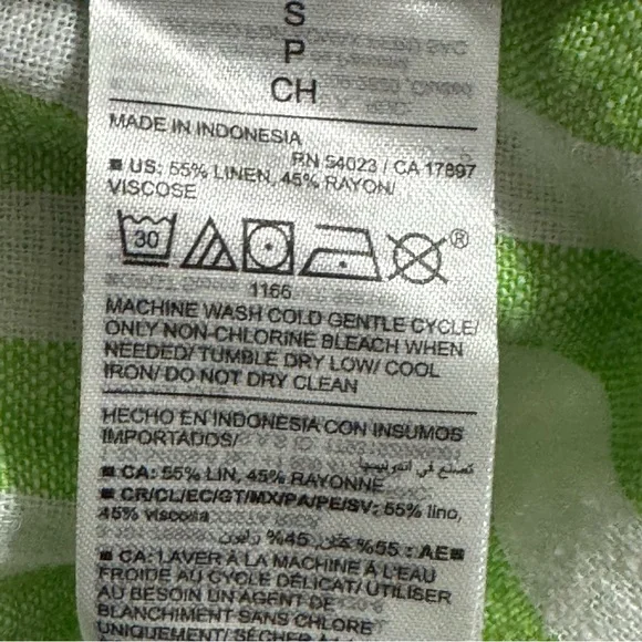 Old Navy Linen Blend Green White Striped Casual Lagenlook Pull On Shorts - Picture 12 of 12